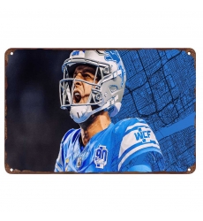 Detroit Lions Aluminum Sign 12x8 Inch Jared Goff 001