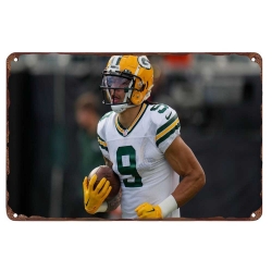 Green Bay Packers Aluminum Sign 12x8 Inch Christian Watson 002