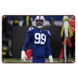 Indianapolis Colts Aluminum Sign 12x8 Inch DeForest Buckner 003