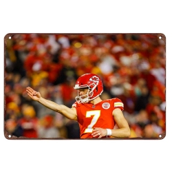 Kansas City Chiefs Aluminum Sign 12x8 Inch Harrison Butker 002