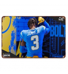 Los Angeles Chargers Aluminum Sign 12x8 Inch Derwin James 001