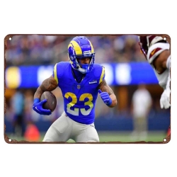 Los Angeles Rams Aluminum Sign 12x8 Inch Kyren Williams 001