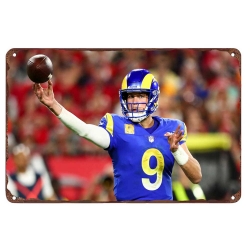 Los Angeles Rams Aluminum Sign 12x8 Inch Matthew Stafford 004