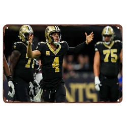 New Orleans Saints Aluminum Sign 12x8 Inch Derek Carr 004