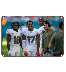 Miami Dolphins Aluminum Sign 12x8 Inch Jaylen Waddle 001