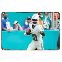 Miami Dolphins Aluminum Sign 12x8 Inch Tyreek Hill 004