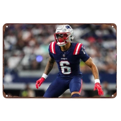 New England Patriots Aluminum Sign 12x8 Inch Christian Gonzalez 001