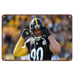 Pittsburgh Steelers Aluminum Sign 12x8 Inch T.J. Watt 005