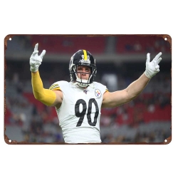 Pittsburgh Steelers Aluminum Sign 12x8 Inch T.J. Watt 006