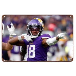 Minnesota Vikings Aluminum Sign 12x8 Inch Justin Jefferson 002