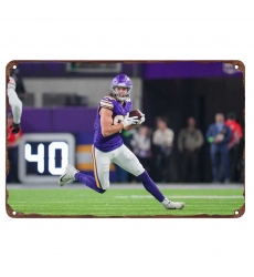 Minnesota Vikings Aluminum Sign 12x8 Inch T.J. Hockenson 002