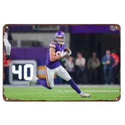 Minnesota Vikings Aluminum Sign 12x8 Inch T.J. Hockenson 002