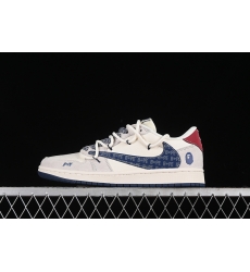 TRAVIS SCOTT X FRAGMENT DESIGN X AIR JORDAN 1 LOW OG SP BAPE WHITE GREY BLUE RED