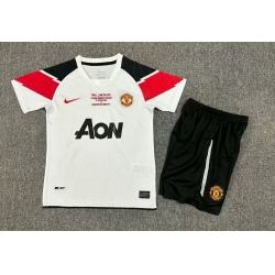 Youth Retro Soccer Jerseys Manchester United F.C. White 10 11